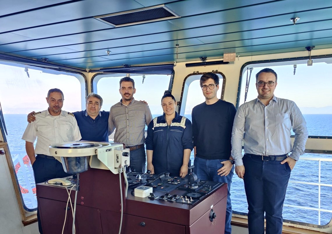 Zhenit team members, Giorgio Bonvicini and Samuele Da Ronch, visit the Olympic Champion vessel